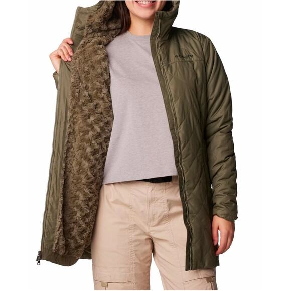 Women's Columbia Copper Crest™ Quilted Long Jacket NWT MARIONBERRY SIZE XS - Picture 4 of 11